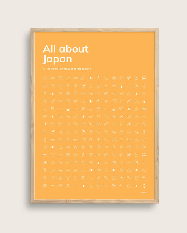 #12 All about Japan i orangegul - 70x100 cm